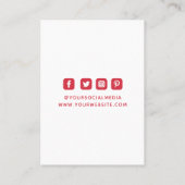 衣類ラベルつるラベルスモールビジネスピンク – 赤 コーリングカード (裏面)