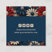 衣類ラベルスモールビジネスの赤白青フローラ コーリングカード (裏面)