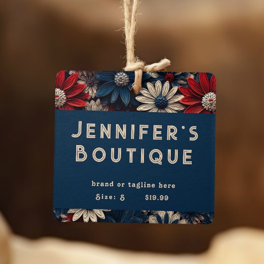 衣類ラベルスモールビジネスの赤白青フローラ コーリングカード