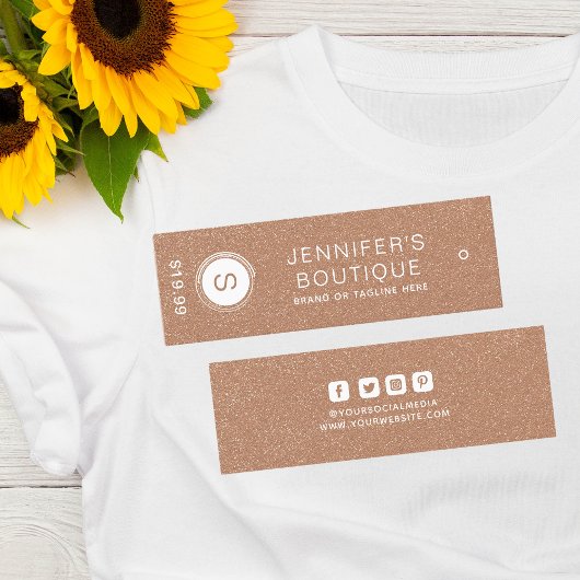 衣類ラベルスモールビジネスアプリコットホワイト コーリングカード