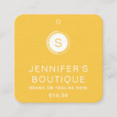 衣類ラベルスモールビジネスイエローホワイト コーリングカード (正面)
