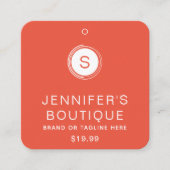衣類ラベルスモールビジネスオレンジレッドホワイト コーリングカード (正面)