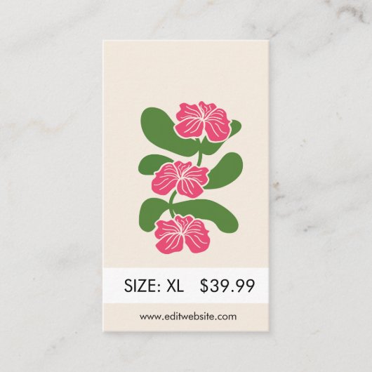 衣類ラベルスモールビジネスカード エンクロージャーカード (正面)