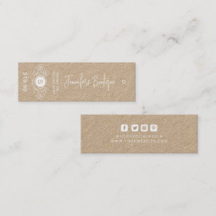 衣類ラベルスモールビジネスクラフト価格ラベル コーリングカード