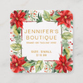 衣類ラベルスモールビジネスクリスマスフローラ コーリングカード (正面)