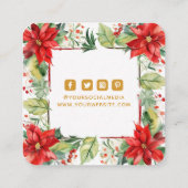 衣類ラベルスモールビジネスクリスマスフローラ コーリングカード (裏面)