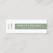 衣類ラベルスモールビジネスグリーンホワイト価格ラベル コーリングカード (正面)