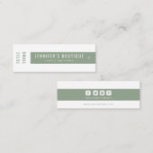 衣類ラベルスモールビジネスグリーンホワイト価格ラベル コーリングカード (正面/裏面)