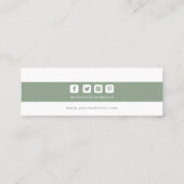 衣類ラベルスモールビジネスグリーンホワイト価格ラベル コーリングカード (裏面)