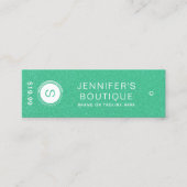 衣類ラベルスモールビジネスグリーンホワイト コーリングカード (正面)