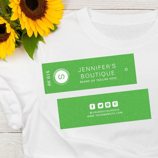 衣類ラベルスモールビジネスグリーンホワイト コーリングカード