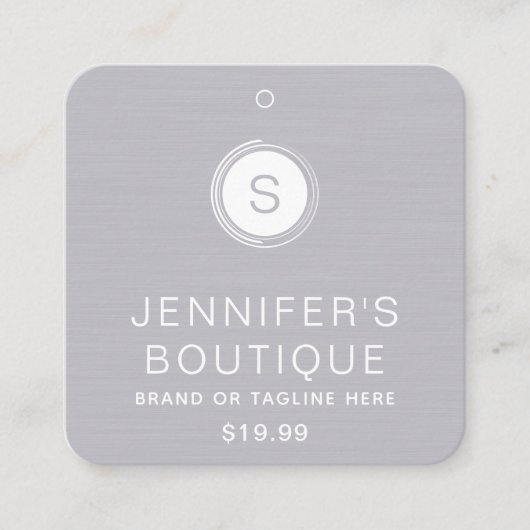 衣類ラベルスモールビジネスグレーホワイト コーリングカード (正面)