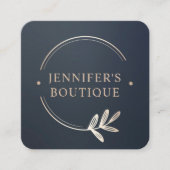 衣類ラベルスモールビジネスグレー金ゴールドフローラ コーリングカード (正面)