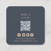 衣類ラベルスモールビジネスグレー金ゴールドフローラ コーリングカード (裏面)