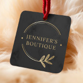 衣類ラベルスモールビジネスグレー金ゴールドフローラ コーリングカード