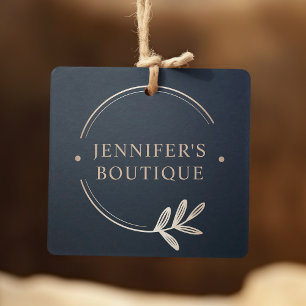 衣類ラベルスモールビジネスグレー金ゴールドフローラ コーリングカード