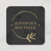 衣類ラベルスモールビジネスグレー金ゴールドフローラ コーリングカード (正面)