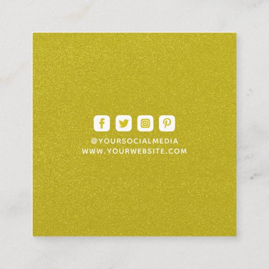 衣類ラベルスモールビジネスゴールデングリッター コーリングカード (裏面)