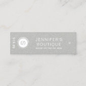 衣類ラベルスモールビジネスシルバーホワイト コーリングカード (正面)