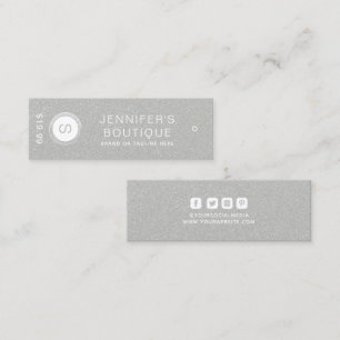 衣類ラベルスモールビジネスシルバーホワイト コーリングカード
