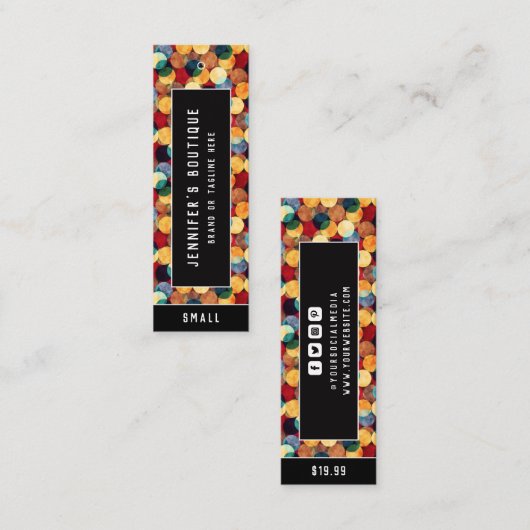 衣類ラベルスモールビジネススパークル価格ラベル コーリングカード (正面/裏面)