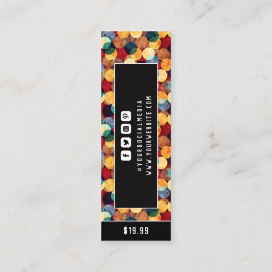 衣類ラベルスモールビジネススパークル価格ラベル コーリングカード (裏面)