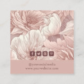 衣類ラベルスモールビジネスダスティピンクフローラ コーリングカード (裏面)