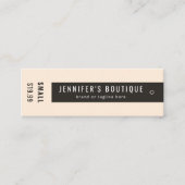 衣類ラベルスモールビジネスダークブラウン価格ラベル コーリングカード (正面)