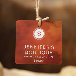 衣類ラベルスモールビジネステラコッタウォーター色 コーリングカード