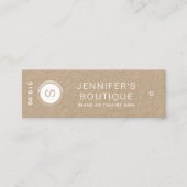 衣類ラベルスモールビジネスナチュラルホワイト コーリングカード (正面)