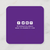 衣類ラベルスモールビジネスパープルホワイト コーリングカード (裏面)