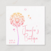 衣類ラベルスモールビジネスピンクフローラ価格 コーリングカード (正面)