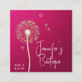 衣類ラベルスモールビジネスピンクフローラ価格 コーリングカード (正面)