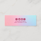 衣類ラベルスモールビジネスピンクブルーグラデーション コーリングカード (裏面)
