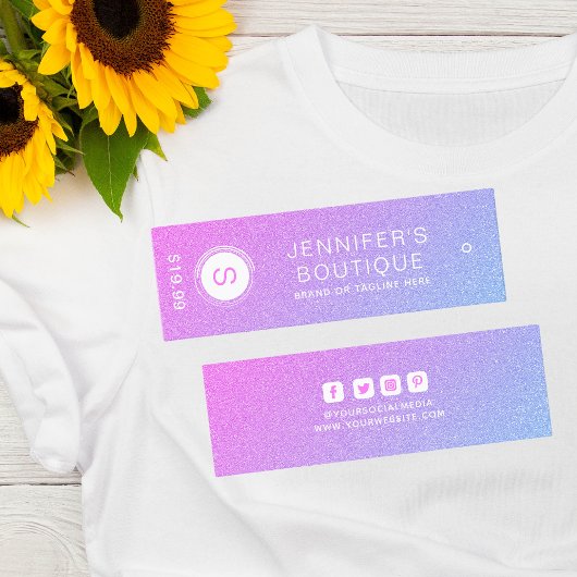 衣類ラベルスモールビジネスピンクブルーホワイト コーリングカード