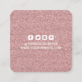 衣類ラベルスモールビジネスピンクホワイトグリッター コーリングカード (裏面)