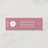 衣類ラベルスモールビジネスピンクホワイト コーリングカード (正面)