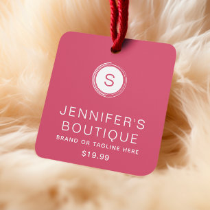 衣類ラベルスモールビジネスピンクホワイト コーリングカード