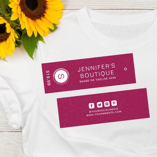 衣類ラベルスモールビジネスピンクホワイト コーリングカード