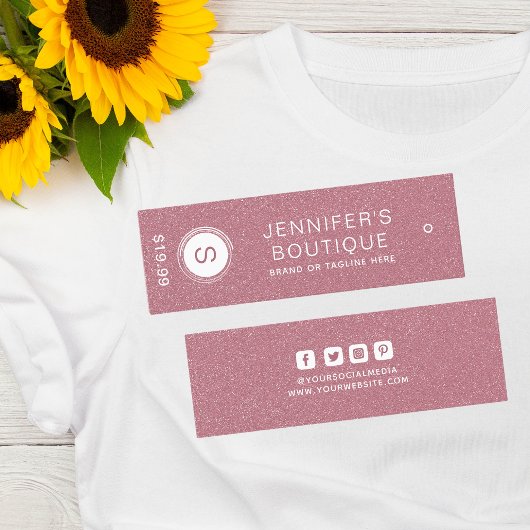 衣類ラベルスモールビジネスピンクホワイト コーリングカード