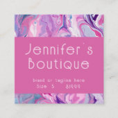 衣類ラベルスモールビジネスピンクモダン抽象芸術 コーリングカード (正面)