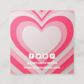 衣類ラベルスモールビジネスピンクレトロハート コーリングカード (裏面)