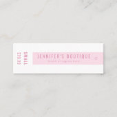 衣類ラベルスモールビジネスピンク白い価格ラベル コーリングカード (正面)