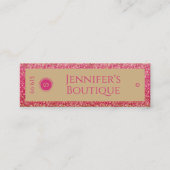 衣類ラベルスモールビジネスピンク金ゴールドグリッター コーリングカード (正面)