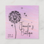 衣類ラベルスモールビジネスフォイルフローラ価格 コーリングカード (正面)