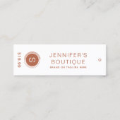 衣類ラベルスモールビジネスブラウンプライスラベル コーリングカード (正面)