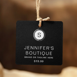 衣類ラベルスモールビジネスブラックグリッター コーリングカード