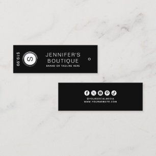 衣類ラベルスモールビジネスブラックプライスラベル コーリングカード