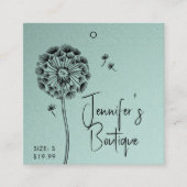 衣類ラベルスモールビジネスブルーフローラ価格 コーリングカード (正面)