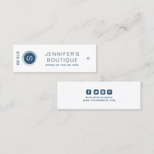 衣類ラベルスモールビジネスブルーホワイトプライスラベル コーリングカード